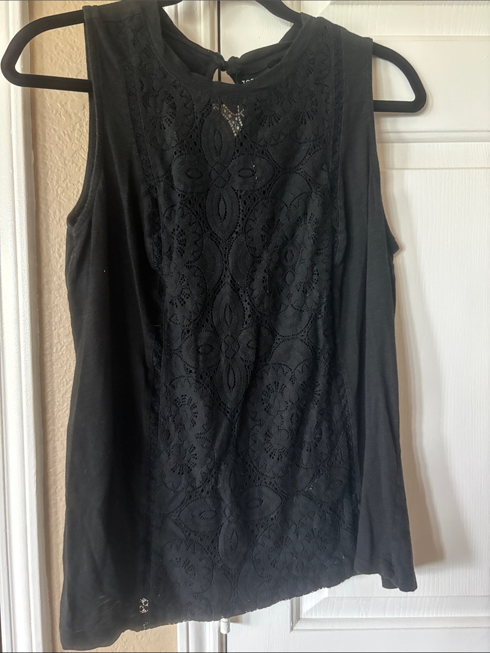 torrid Black Sleeveless Lace-Front Tank Top